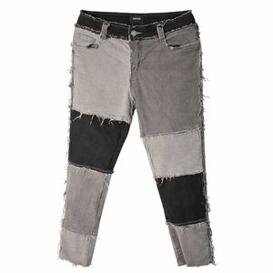 Micha Women's Patchwork Skinny Jeans - Black and Gray